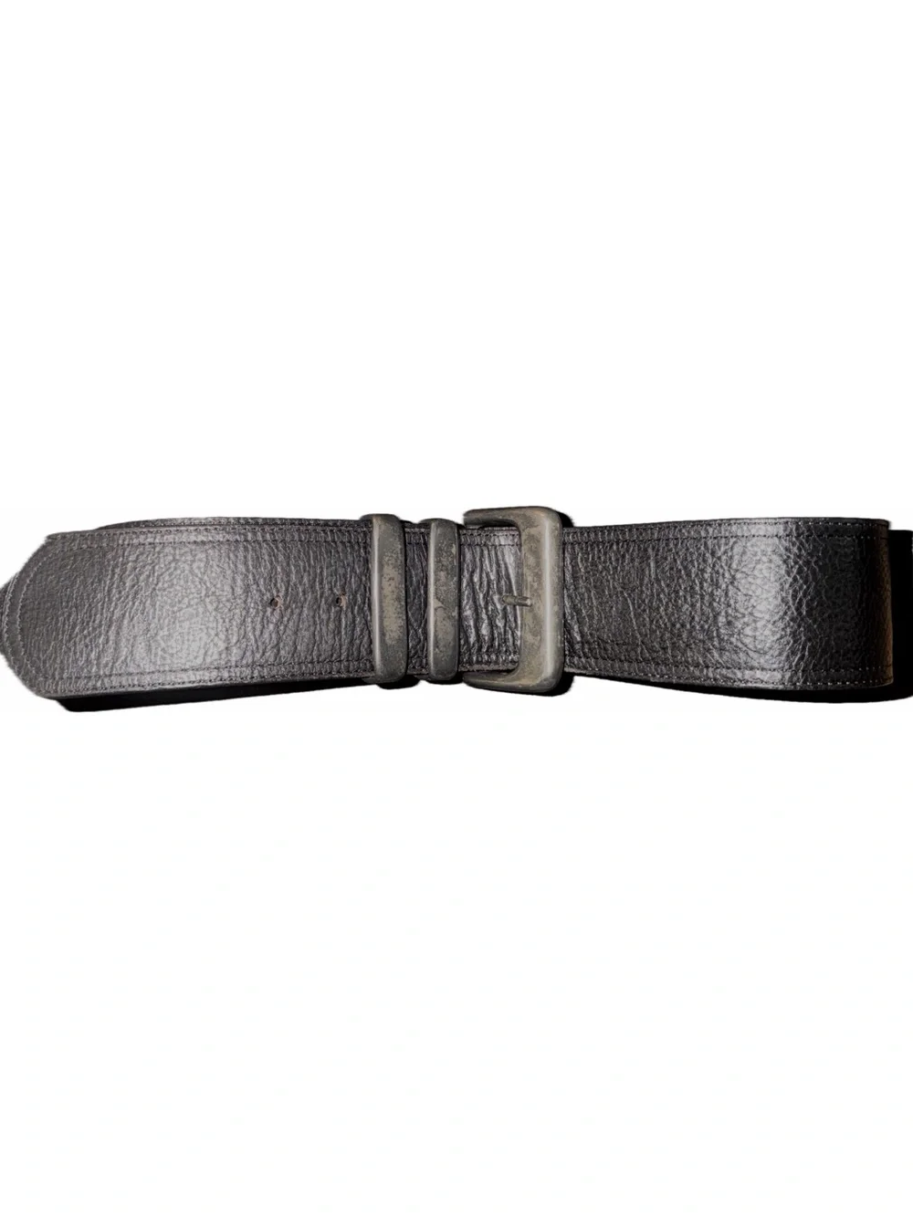 Henry Lehr Vintage Thick Black Leather Belt, size medium